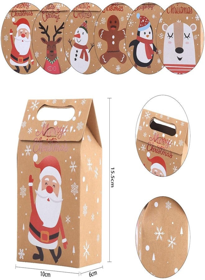 LOKIPA Christmas Kraft Paper Gift Boxes, 24pcs Christmas Party Treat Goody Candy Boxes for Xmas Party Bag Fillers - Image 3